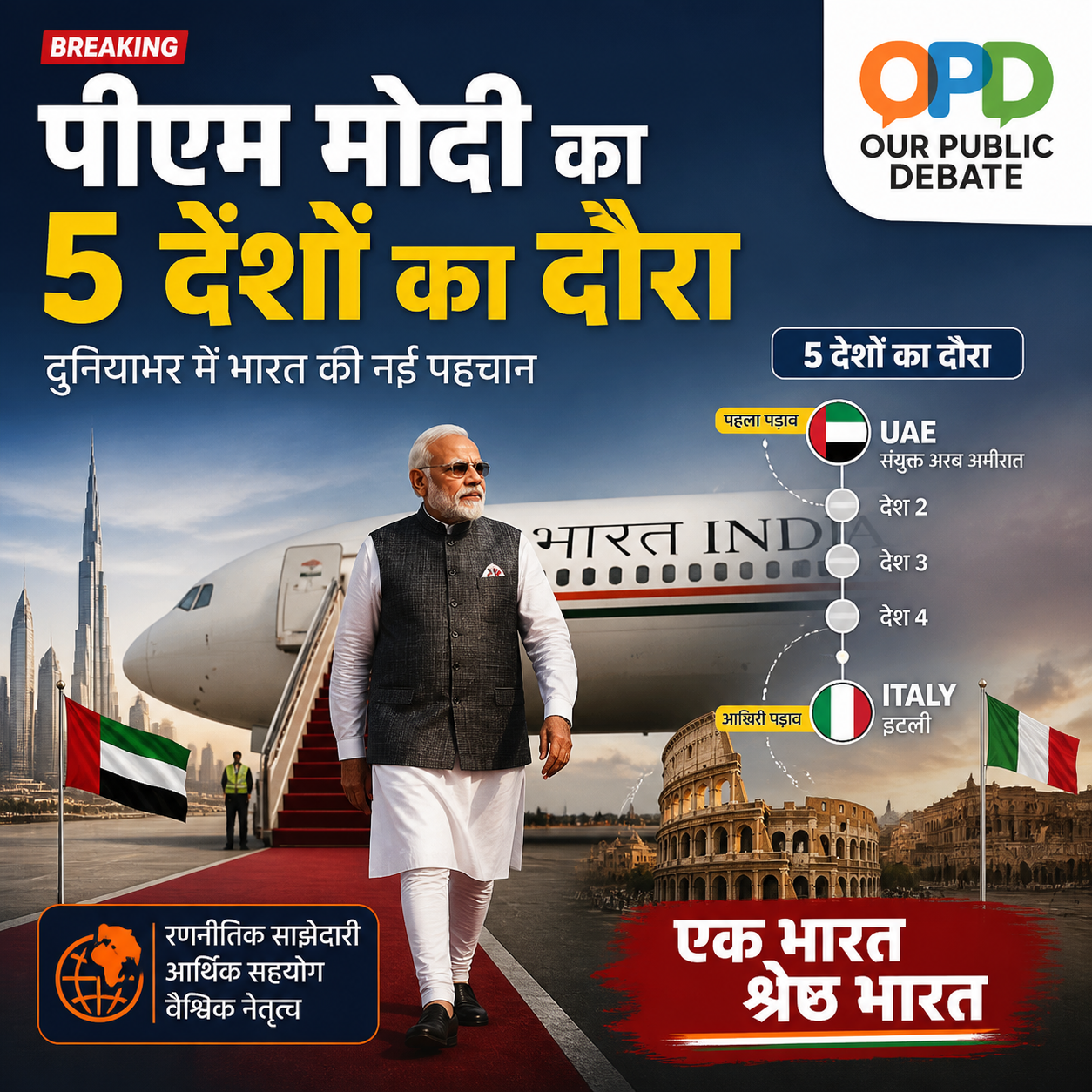 प्रधानमंत्री नरेंद्र मोदी आज से अपने पांच देशों के दौरे पर
