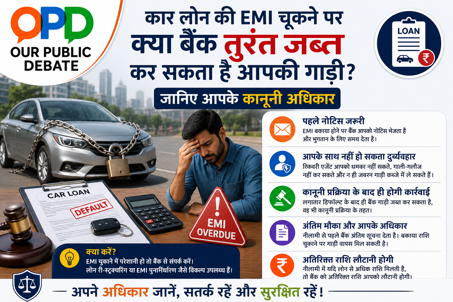 कार लोन की EMI चूकने पर क्या बैंक तुरंत जब्त कर सकता है आपकी गाड़ी?
