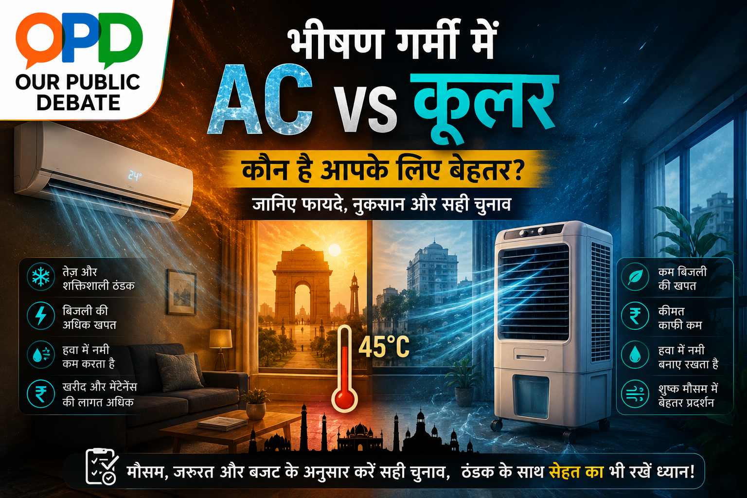 भीषण गर्मी में AC या कूलर? जानिए किस विकल्प से मिलेगी बेहतर राहत