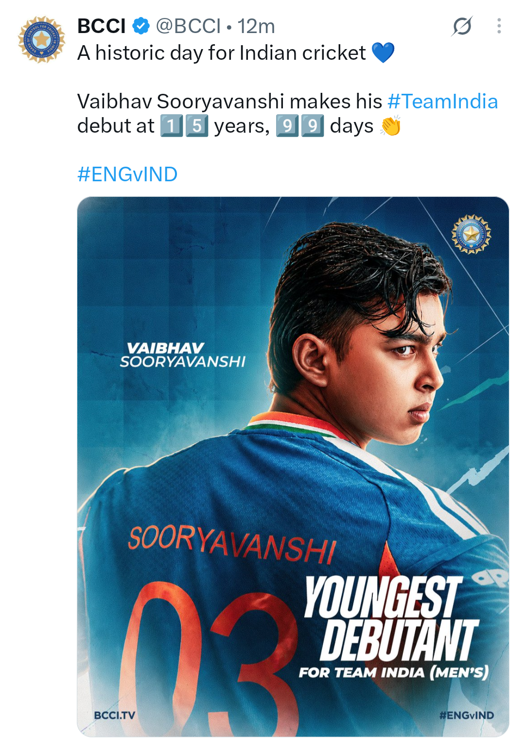 महज 15 वर्ष 99 दिन की उम्र में वैभव सूर्यवंशी ने रचा इतिहास
