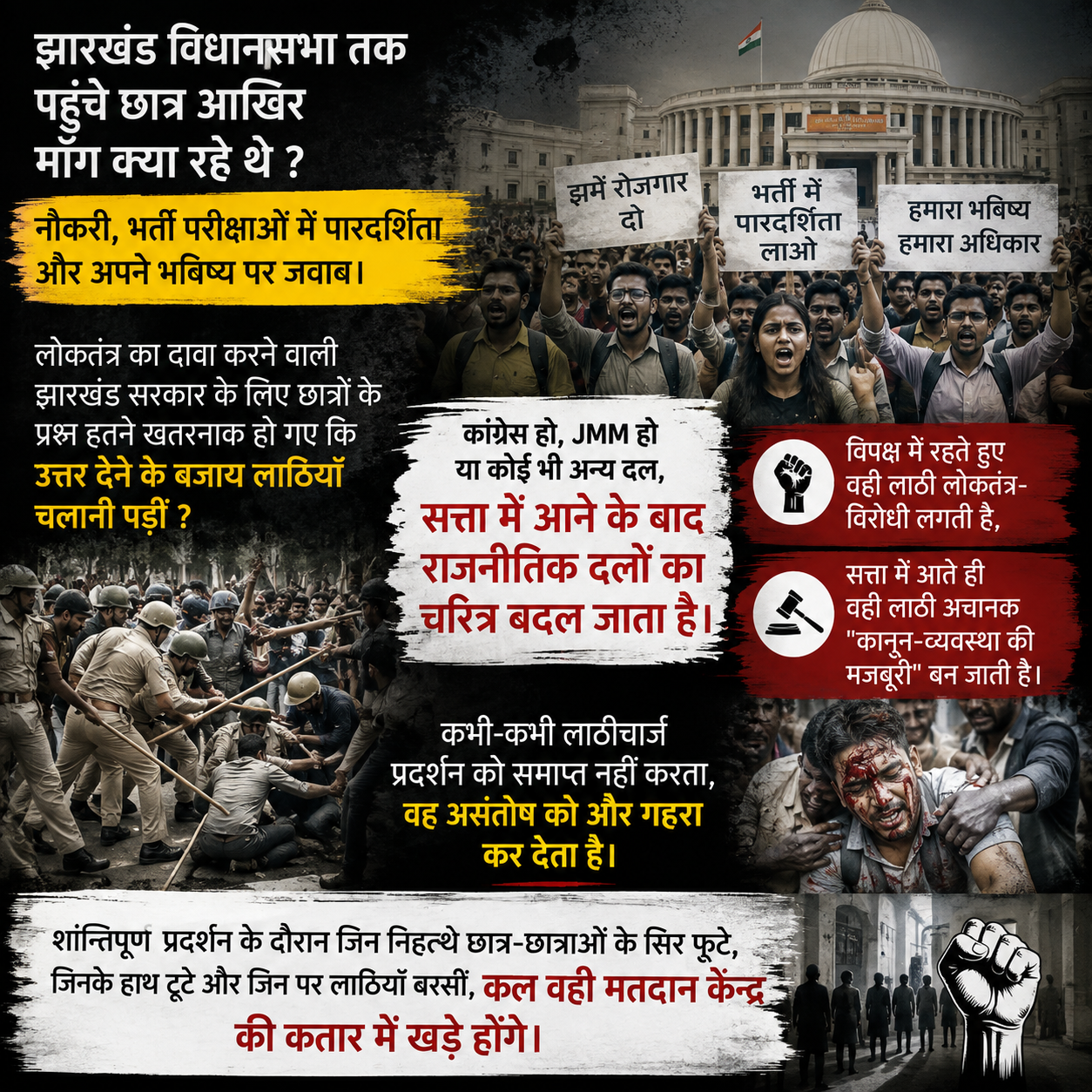 झारखंड विधानसभा तक पहुँचे छात्र आखिर माँग क्या रहे थे ?